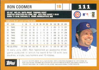2002 Topps #111 Ron Coomer Back