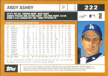 2002 Topps #222 Andy Ashby Back