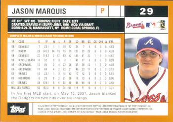 2002 Topps #29 Jason Marquis Back