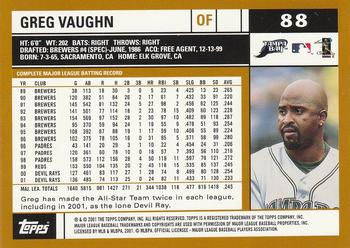 2002 Topps #88 Greg Vaughn Back