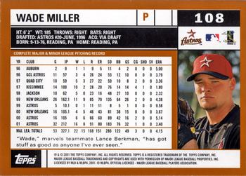2002 Topps #108 Wade Miller Back