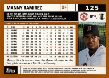 2002 Topps #125 Manny Ramirez Back