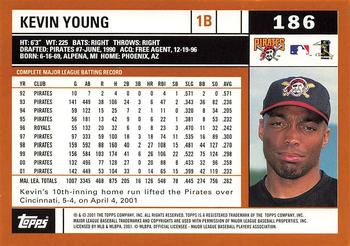 2002 Topps #186 Kevin Young Back