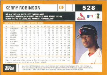 2002 Topps #528 Kerry Robinson Back