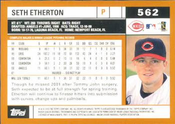 2002 Topps #562 Seth Etherton Back