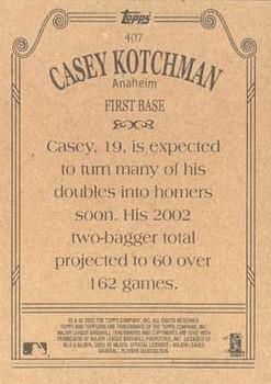 2002 Topps 206 #407 Casey Kotchman Back