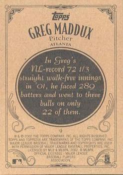 2002 Topps 206 #9 Greg Maddux Back