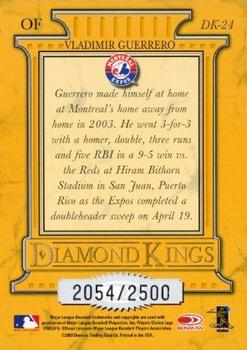 2004 Donruss - Diamond Kings #DK-24 Vladimir Guerrero Back