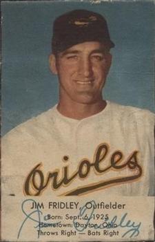 1954 EssKay Hot Dogs Baltimore Orioles #NNO Jim Fridley Front