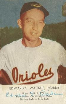 1955 EssKay Hot Dogs Baltimore Orioles #NNO Edward S. Waitkus Front