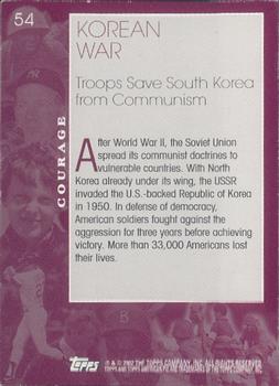 2002 Topps American Pie Spirit of America #54 Korean War Back