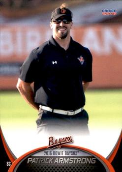 2016 Choice Bowie Baysox #30 Patrick Armstrong Front