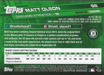 2017 Topps Chrome - X-Fractor #98 Matt Olson Back