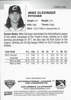 2017 Choice International League Top Prospects #6 Mike Clevinger Back