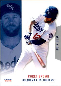 2016 Choice Oklahoma City Dodgers #05 Corey Brown Front