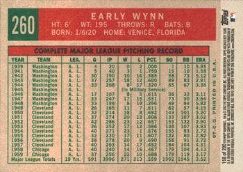 2002 Topps Archives #118 Early Wynn Back
