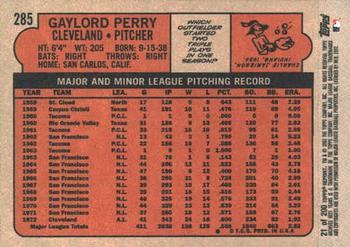 2002 Topps Archives #21 Gaylord Perry Back