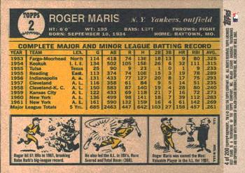 2002 Topps Archives #4 Roger Maris Back