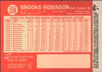 2002 Topps Archives #74 Brooks Robinson Back