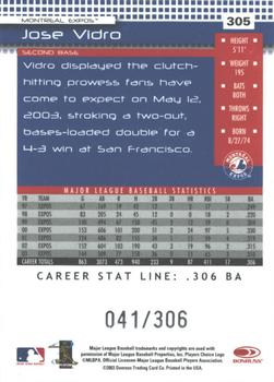 2004 Donruss - Stat Line Career #305 Jose Vidro Back