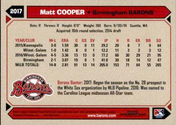 2017 Grandstand Birmingham Barons #NNO Matt Cooper Back