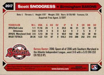 2017 Grandstand Birmingham Barons #NNO Scott Snodgress Back