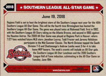 2017 Grandstand Birmingham Barons #NNO All Star Game Card Back