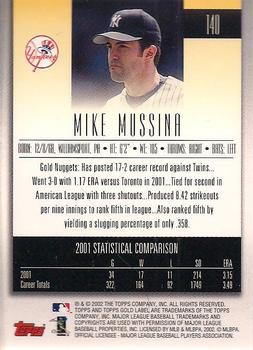 2002 Topps Gold Label #140 Mike Mussina Back