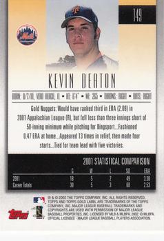 2002 Topps Gold Label #149 Kevin Deaton Back