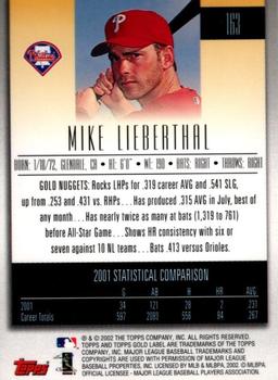 2002 Topps Gold Label #163 Mike Lieberthal Back