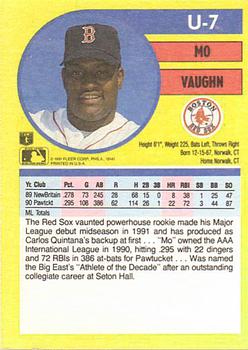 1991 Fleer Update #U-7 Mo Vaughn Back