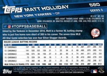 2017 Topps - All-Star Game 2017 #580 Matt Holliday Back