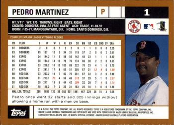 2002 Topps - Topps Limited #1 Pedro Martinez Back