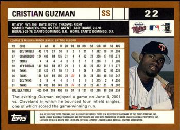 2002 Topps - Topps Limited #22 Cristian Guzman Back