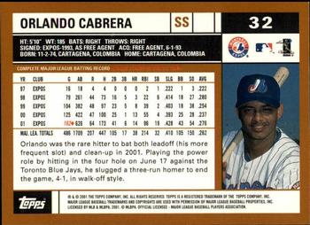 2002 Topps - Topps Limited #32 Orlando Cabrera Back