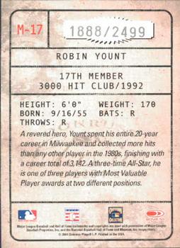 2004 Donruss Classics - Membership #M-17 Robin Yount Back