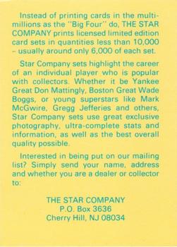1988-92 Star Ad Cards #NNO Kirby Puckett Back