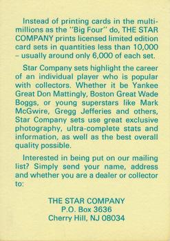 1988-92 Star Ad Cards #NNO Orel Hershiser Back