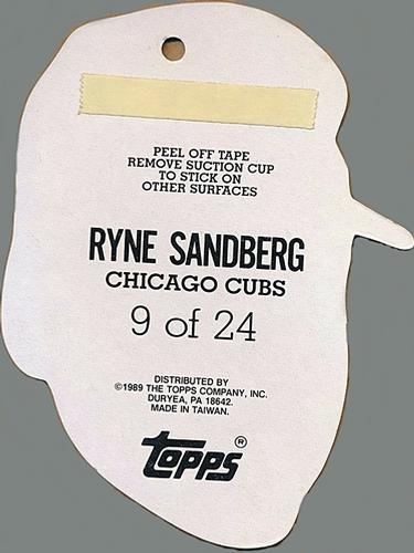 1989 Topps Heads Up Test #9 Ryne Sandberg Back