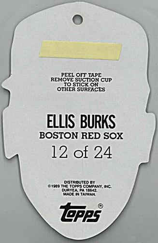 1989 Topps Heads Up Test #12 Ellis Burks Back