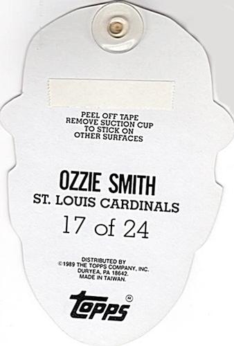 1989 Topps Heads Up Test #17 Ozzie Smith Back