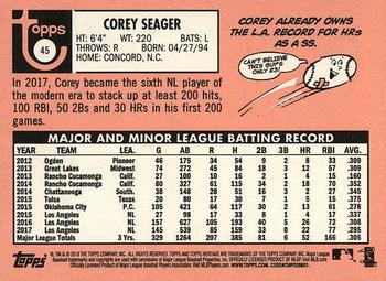 2018 Topps Heritage #45 Corey Seager Back