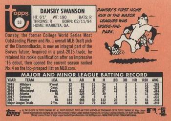 2018 Topps Heritage #53 Dansby Swanson Back