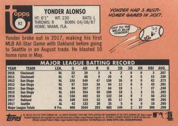 2018 Topps Heritage #82 Yonder Alonso Back