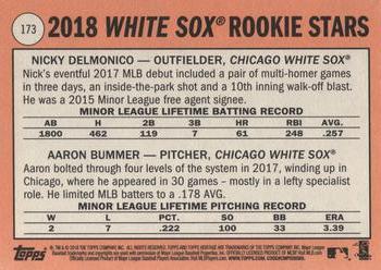 2018 Topps Heritage #173 White Sox 2018 Rookie Stars (Nicky Delmonico / Aaron Bummer) Back