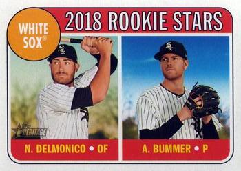 2018 Topps Heritage #173 White Sox 2018 Rookie Stars (Nicky Delmonico / Aaron Bummer) Front