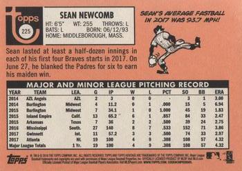 2018 Topps Heritage #225 Sean Newcomb Back