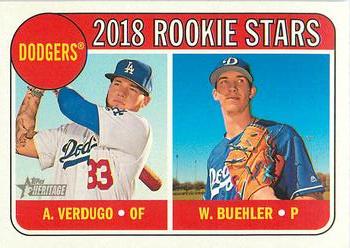 2018 Topps Heritage #266 Dodgers 2018 Rookie Stars (Alex Verdugo / Walker Buehler) Front