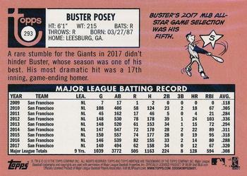 2018 Topps Heritage #293 Buster Posey Back