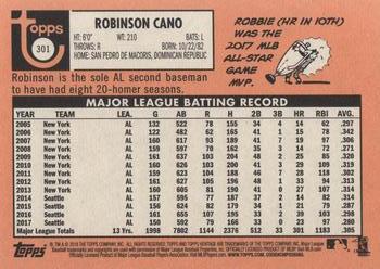 2018 Topps Heritage #301 Robinson Cano Back